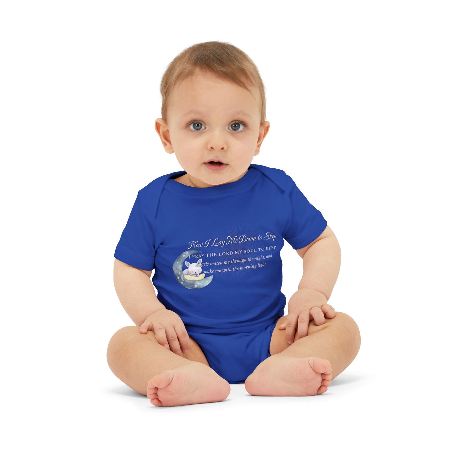 Cute Infant Jersey One Piece - "Now I Lay Me Down to Sleep" Baby Bodysuit, Newborn Baby Shower Gift, Onesie with a Nighttime Prayer
