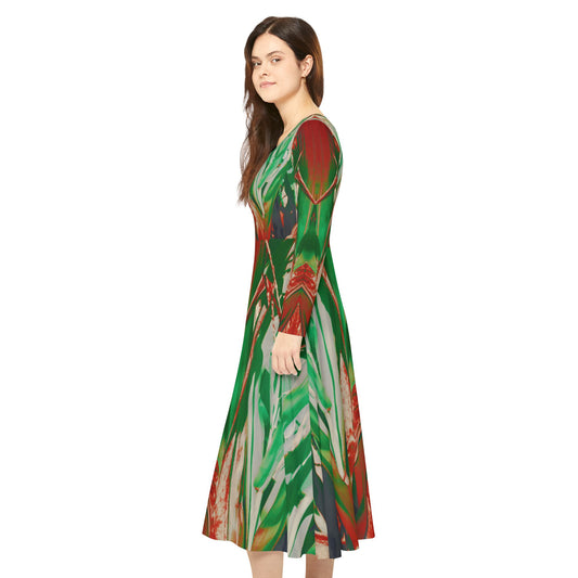 Vibrant Long Sleeve Dance Dress - Perfect for Performances & Celebrations, Praise Dance Dress