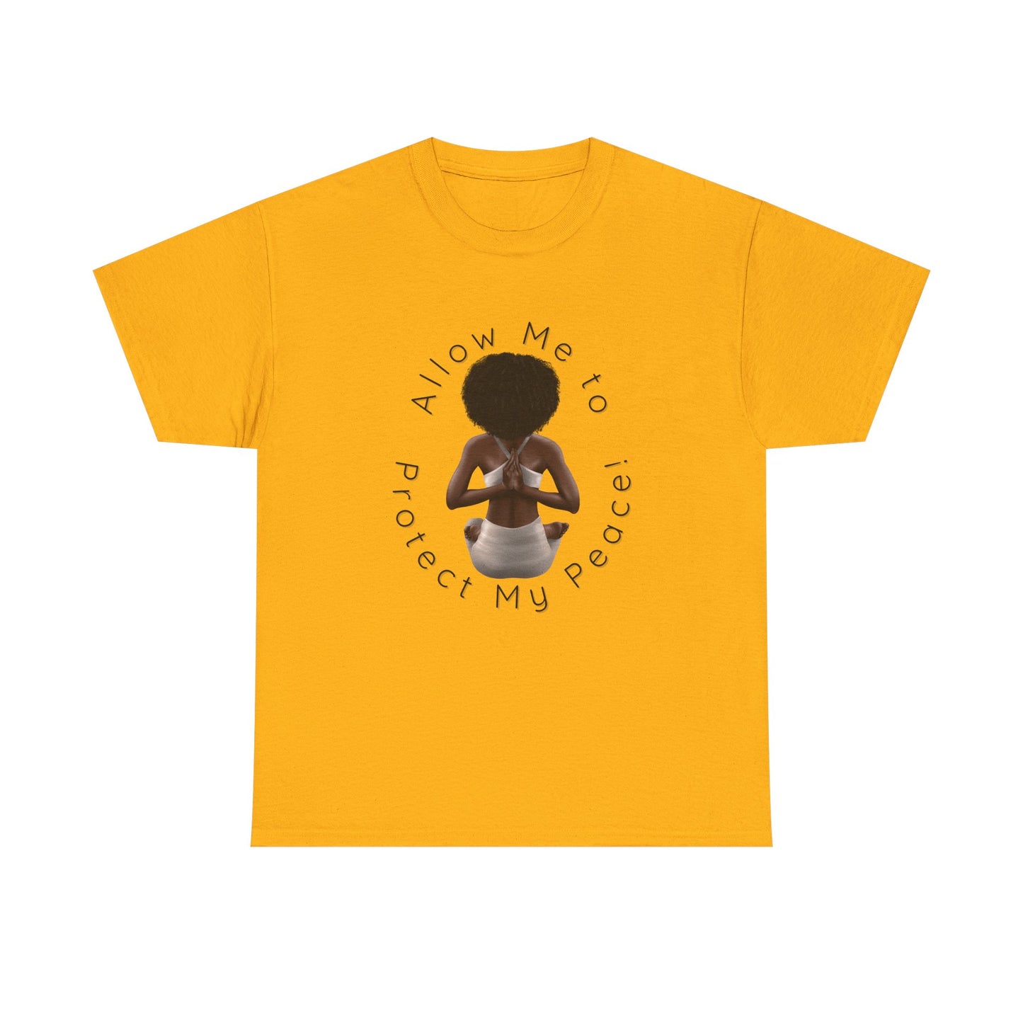 Protect My Peace Yoga Art - Afrocentric Serenity T-Shirt, Black History Month Shirts, T-Shirt Gift for Black Women, Gift for Yoga Enthusiast