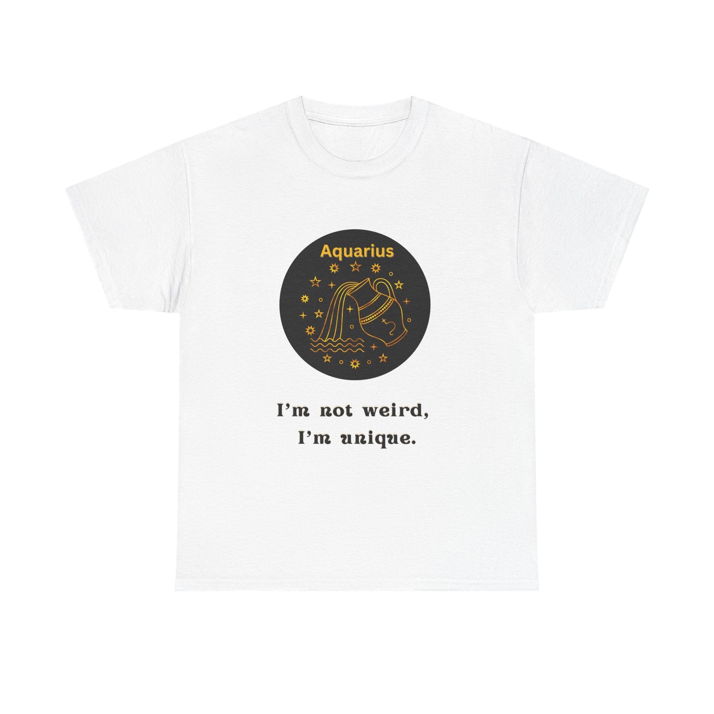 Aquarius T-Shirt, Aquarius Horoscope Gifts, Birth Month Gifts, Zodiac Sign T-Shirt Gifts, Astrology T-Shirt, Unisex Heavy Cotton Tee