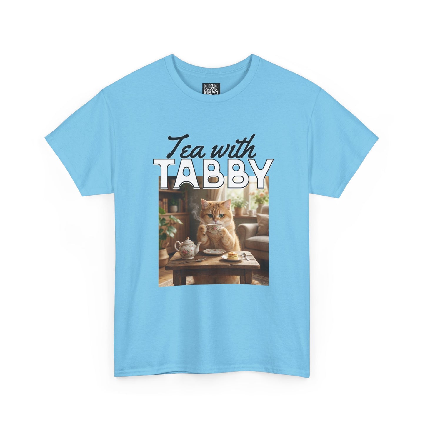 Personalized Tea with Tabby T-Shirt — Custom Cozy Cat Graphic Tee