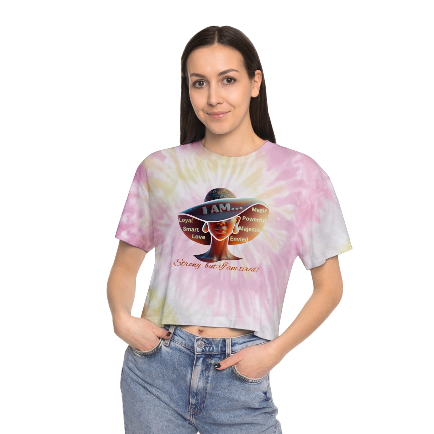 Celebrating the Power of Black Women, Tie-Dye Crop Tee for Black Women, Black Girl Magic Tee's, 92% Black Women Shirts, Black Woman Resting Tee