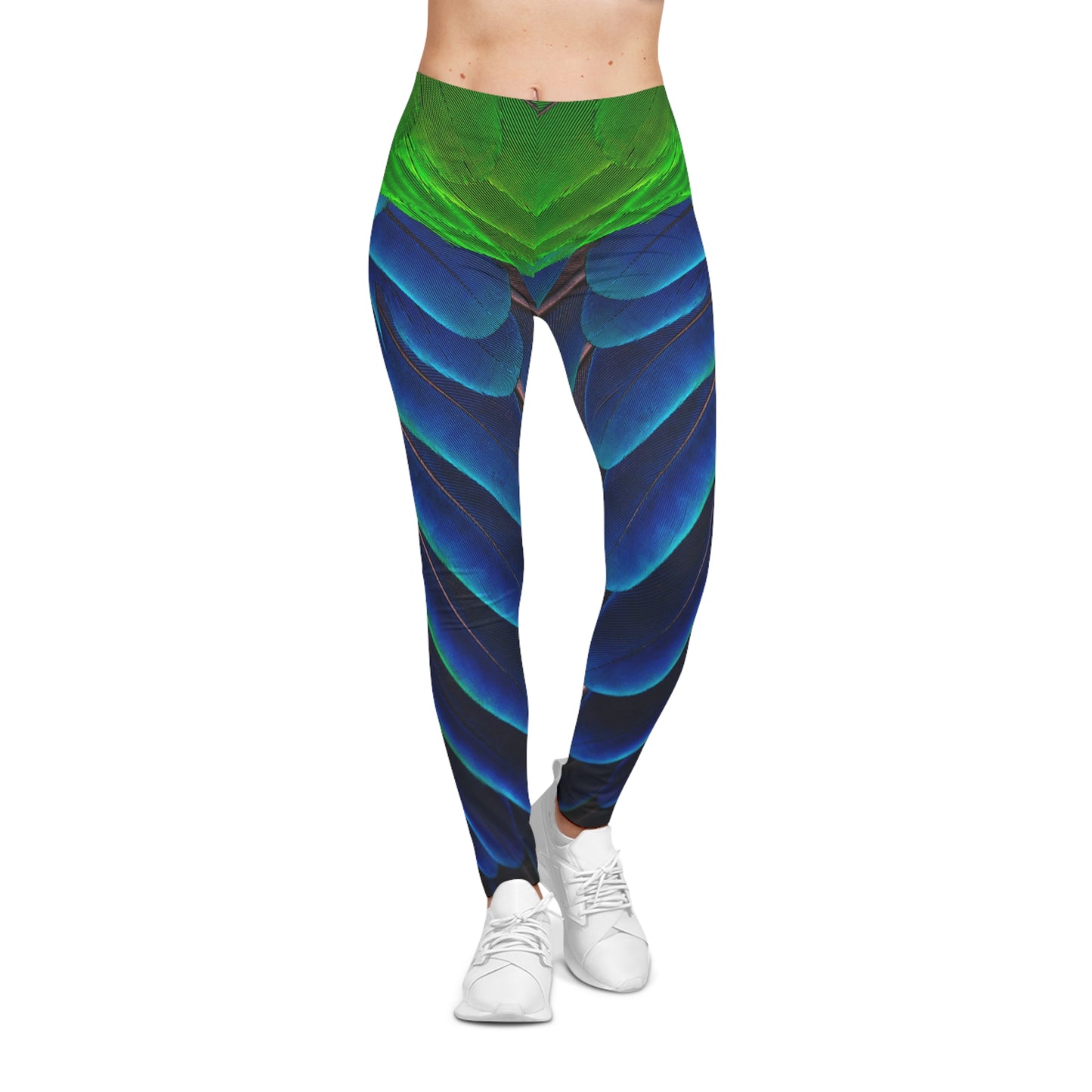 Vibrant Peacock-Inspired Women's Casual Leggings - Stylish Comfort for Everyday Wear, Matching Sports Bra Sold Separately