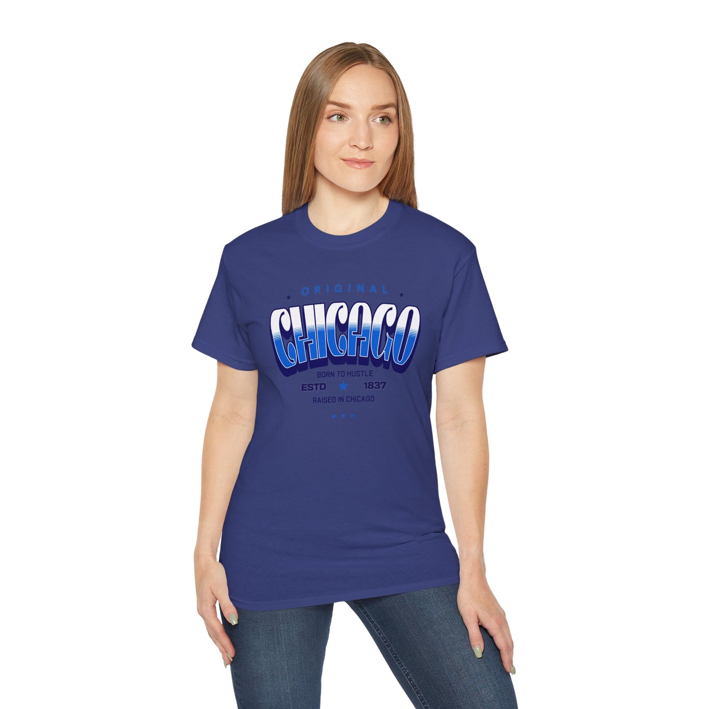 Chicago Hustle Graphic Tee, Streetwear T-Shirt, Gift for Travelers, Chicago Souvenir, Unisex Chicago T-Shirts Casual Wear. Chi-Town Tees
