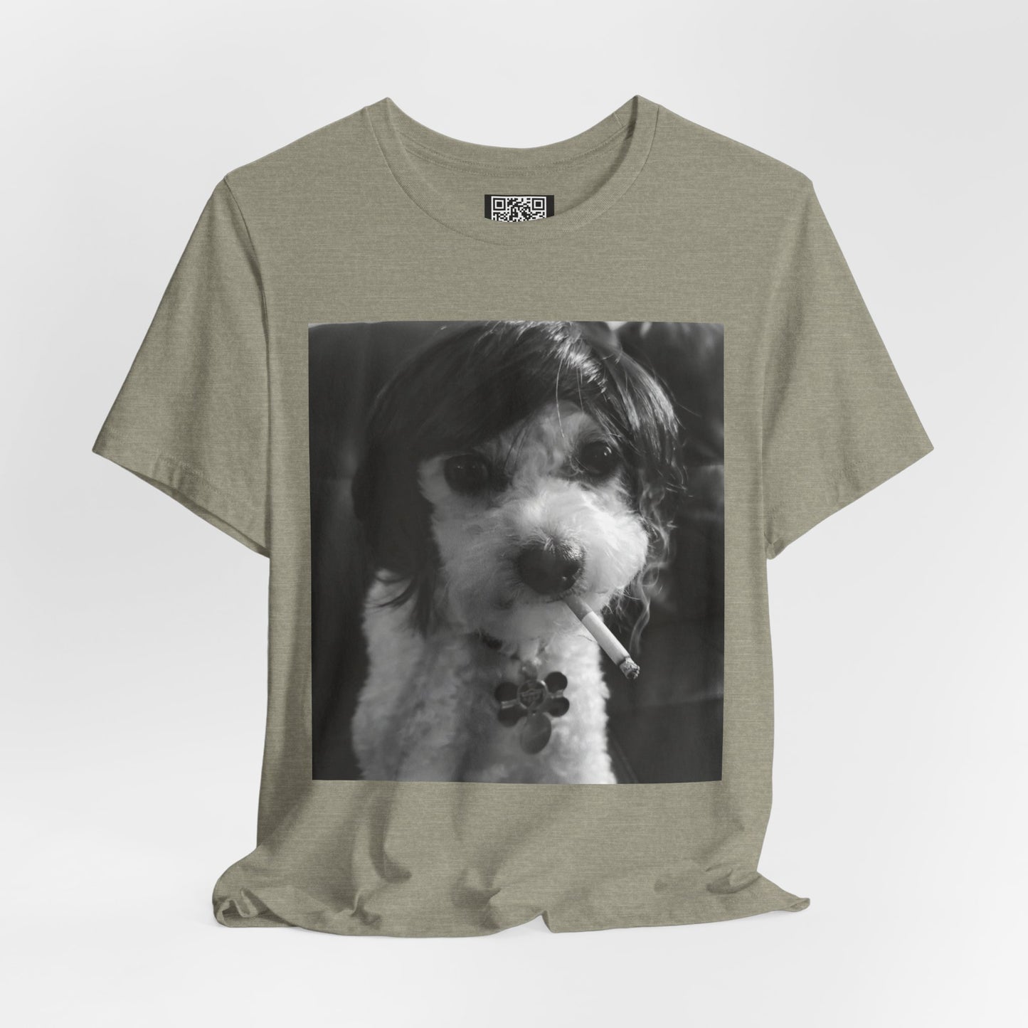 Personalized Dog Photo Tee — Retro Black & White Puppy Portrait T-Shirt