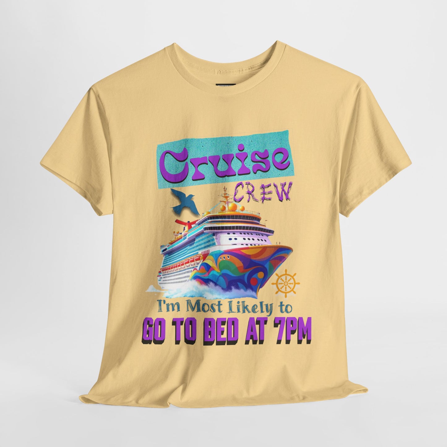 Cruise Crew Unisex Heavy Cotton Tee, Vacation Shirt, Funny Travel Gift, Cruise Enthusiast Apparel, Summer Tee, Sea Adventure Wear