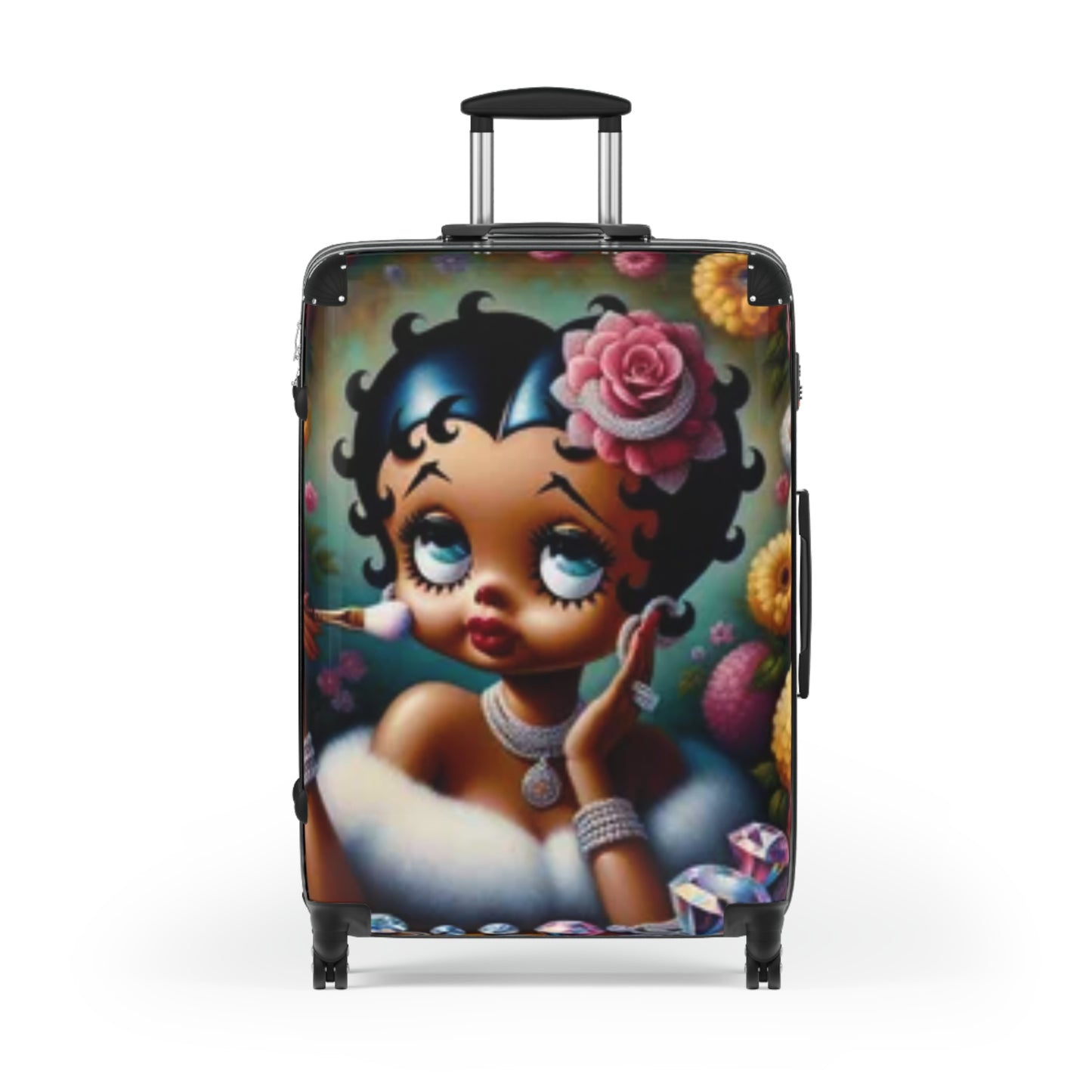 Vintage Style Suitcase with Betty Boop Design, Travel Luggage, Retro Carry-On, Gift for a Stylish Traveler, Unique Jetsetter Suitcase