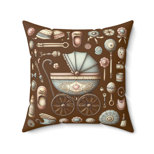 Beautiful Polyester Square Pillow for a Baby's Room, Baby Shower Gift for Boy or Girl, Cute Gift for a Baby Shower,