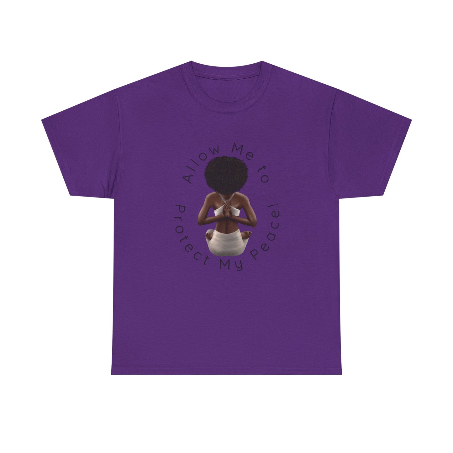 Protect My Peace Yoga Art - Afrocentric Serenity T-Shirt, Black History Month Shirts, T-Shirt Gift for Black Women, Gift for Yoga Enthusiast
