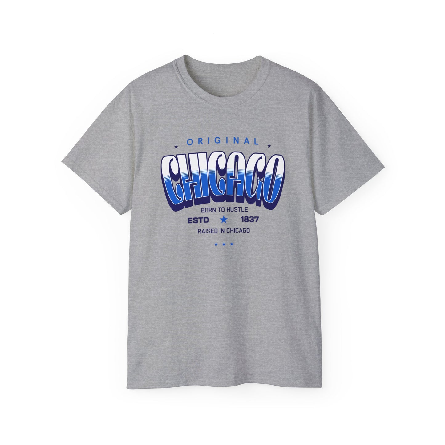 Chicago Hustle Graphic Tee, Streetwear T-Shirt, Gift for Travelers, Chicago Souvenir, Unisex Chicago T-Shirts Casual Wear. Chi-Town Tees