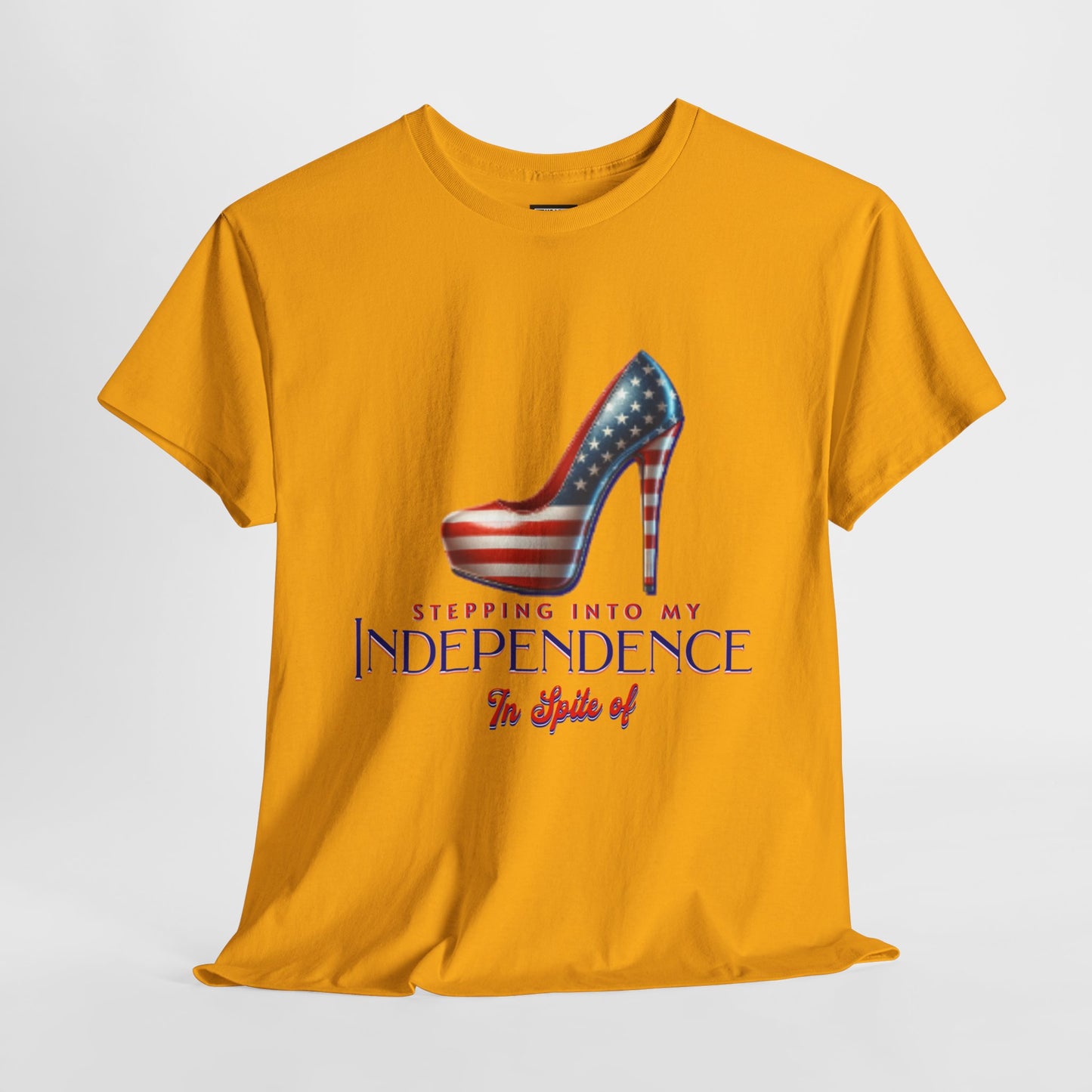 Independence Celebration Tee, Cute Women Heavy Cotton T-Shirt, Patriotic 4th of July Shirt, Cute Flag Gift for Her, Summer Style