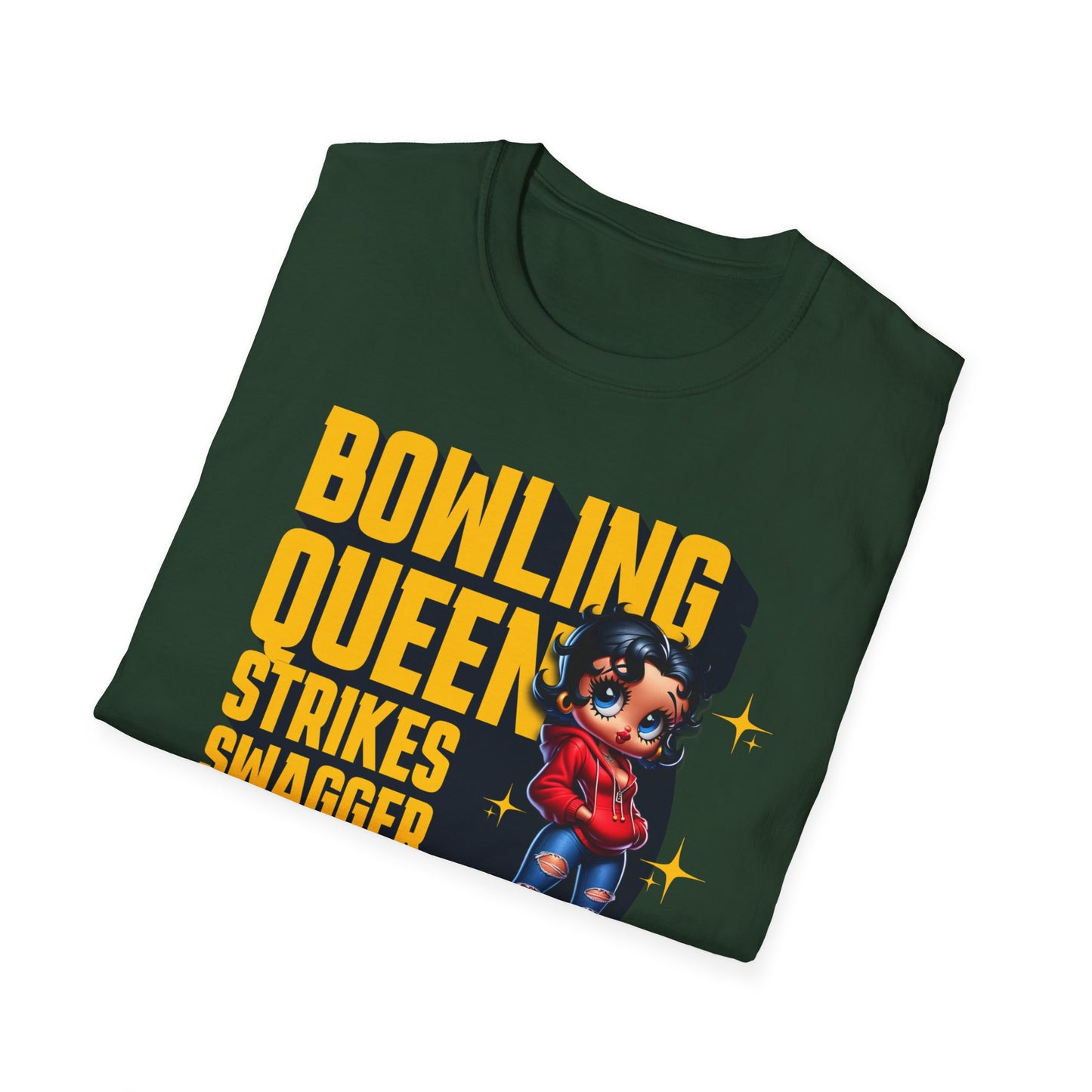 Betty Boop the Bowling Queen T-Shirt, Cute Betty Boop Shirt, Perfect Gift for a Bowler, Strikes Swagger & Beer