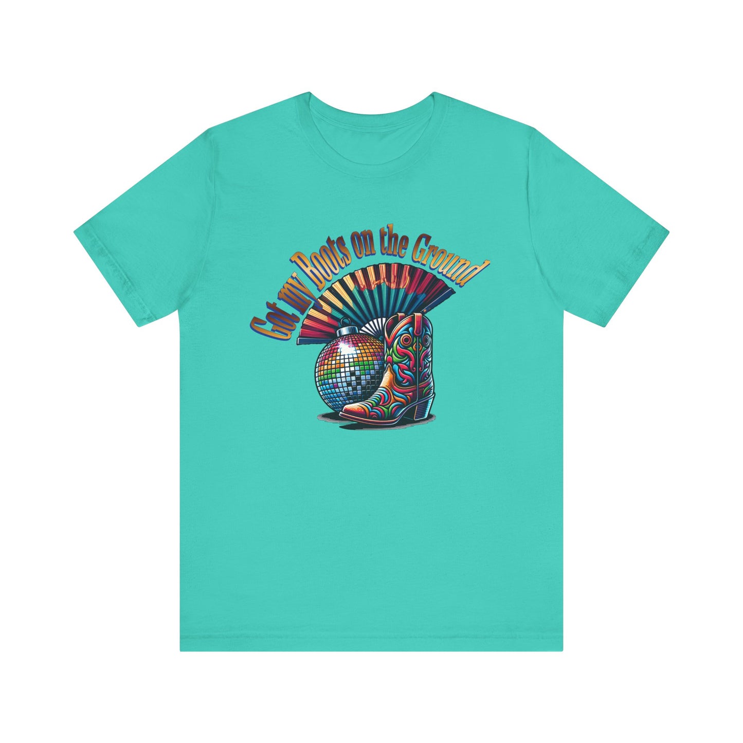 Boots on the Ground Groove Tee, Disco Ball Unisex Jersey Tee - Fun Tee for Latest Dance Crave Boots on the Ground Music Lovers