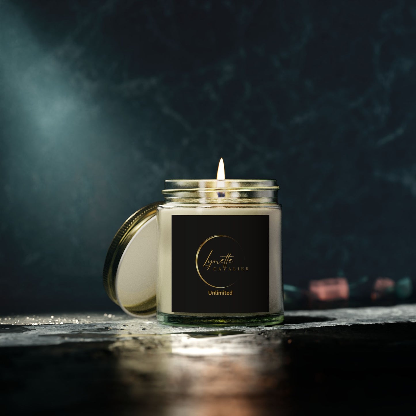 Lynette Cavalier's Scented Candles, Coconut Apricot Wax (4oz, 9oz), 20 Hours of Burn Time, Hand Poured Coconut Apricot Wax