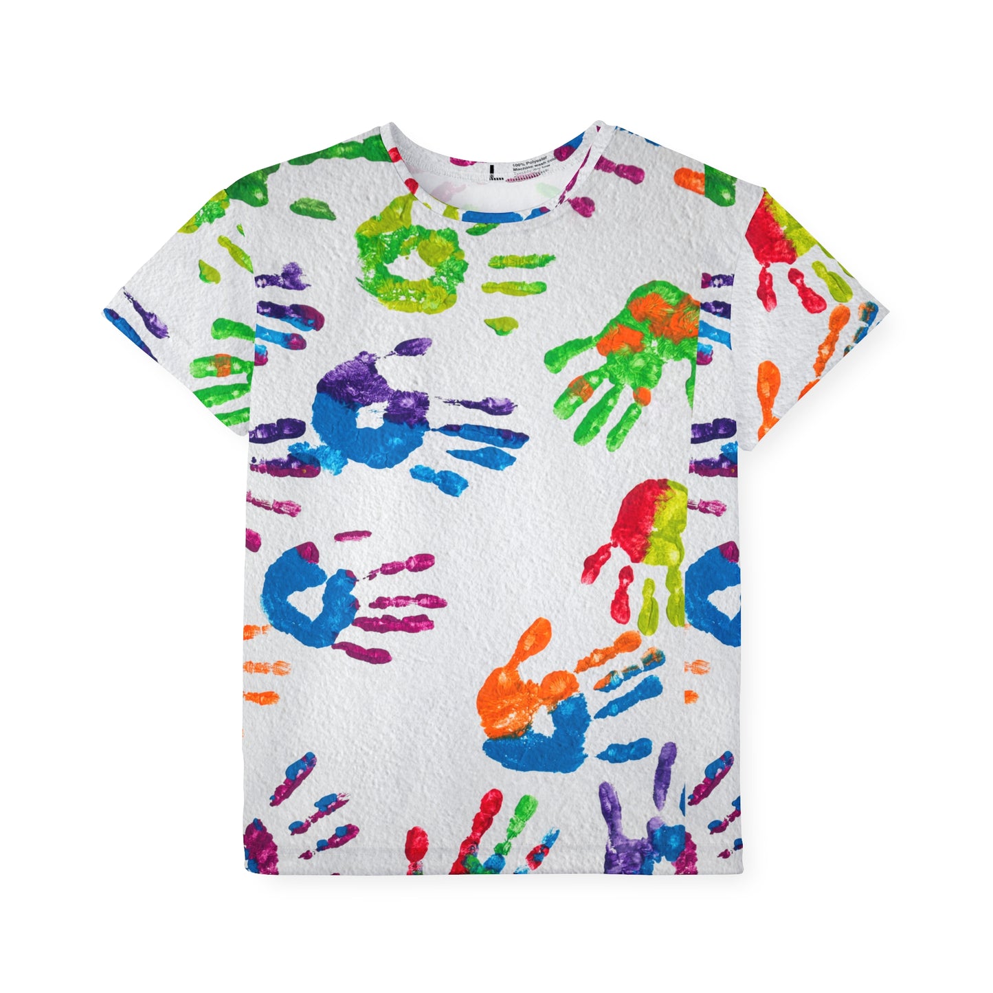 Kids Finger Paint Print Sports Jersey, Unique Colorful Shirt for Boys and Girls, Fingerpaint Children's Shirts,