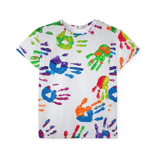 Kids Finger Paint Print Sports Jersey, Unique Colorful Shirt for Boys and Girls, Fingerpaint Children's Shirts,