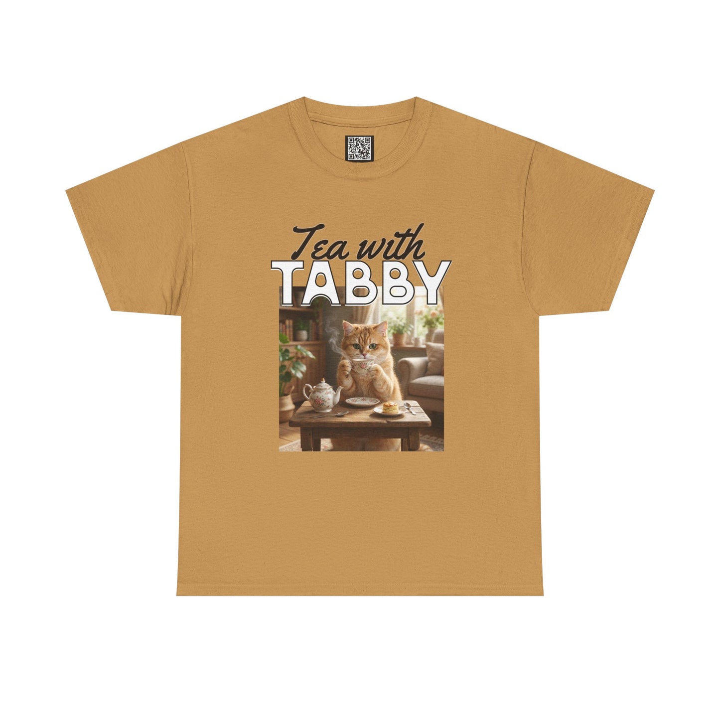 Personalized Tea with Tabby T-Shirt — Custom Cozy Cat Graphic Tee