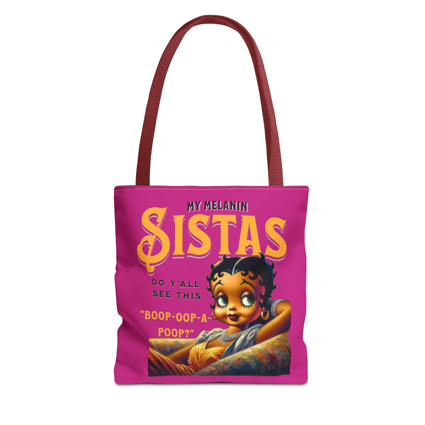 Black Betty Boop Tote Bag, 92 Percent Women Tote Bag, Cute Betty Boop Gift, Pink Betty Boop Tote Bag, Humorous Betty Boop Bag