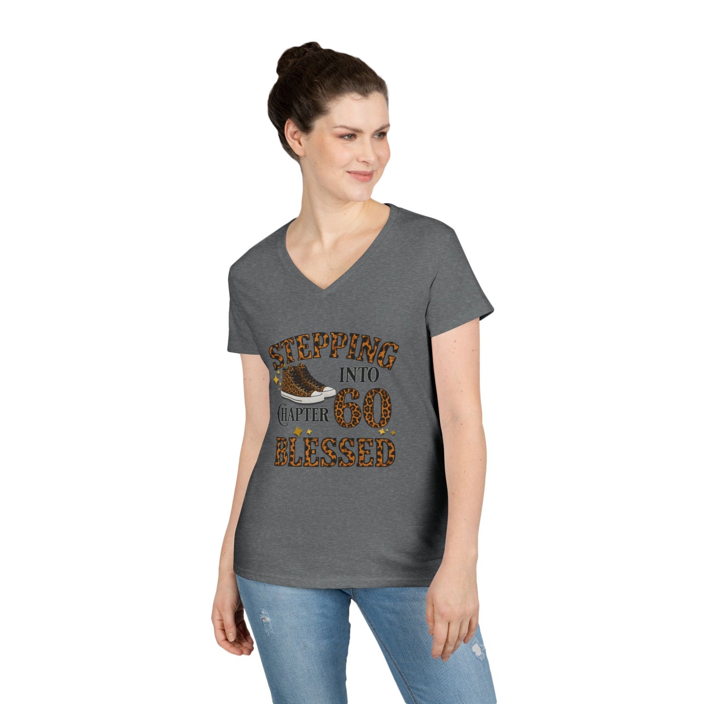 Stepping Into Chapter 60 Blessed V-Neck Tee
