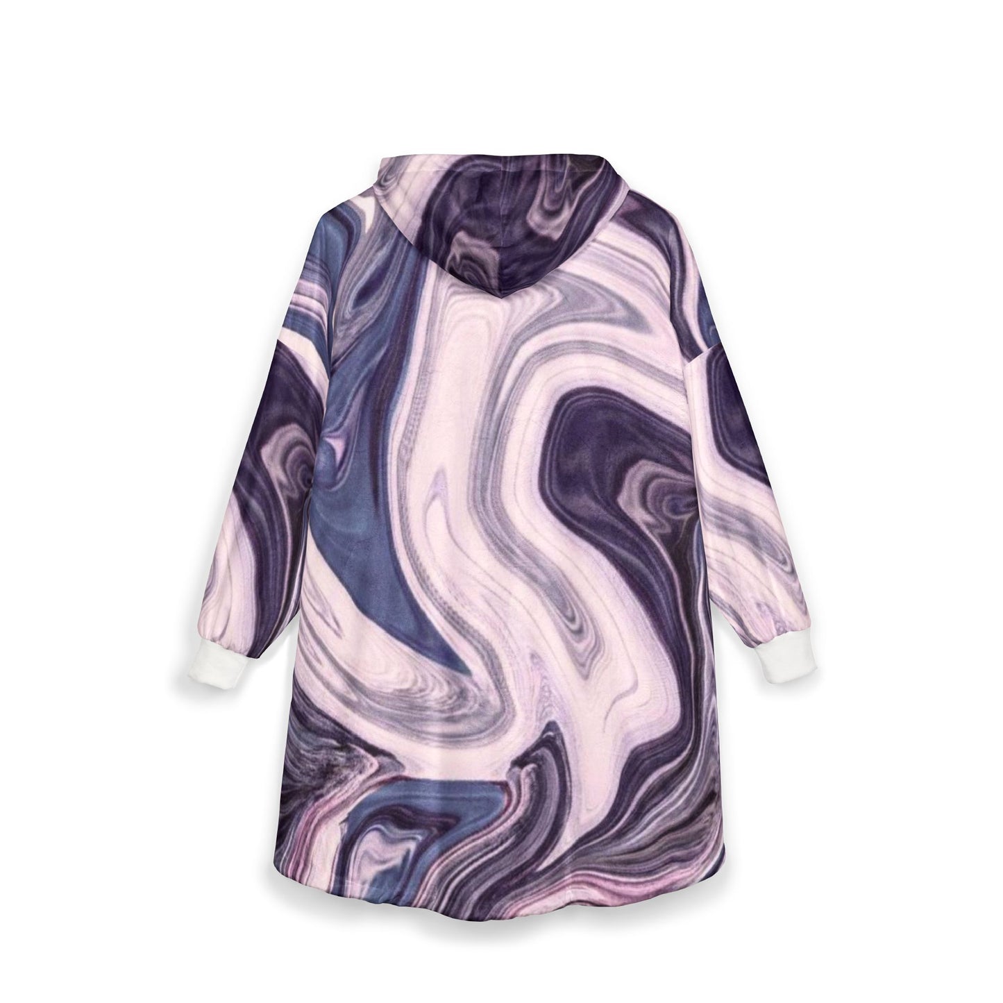Cozy Purple Marble Print Unisex Hooded Blanket - Perfect for Chill Evenings and Gift-giving, Purple Lovers Colorful Hoodie, Mother's Day Gift