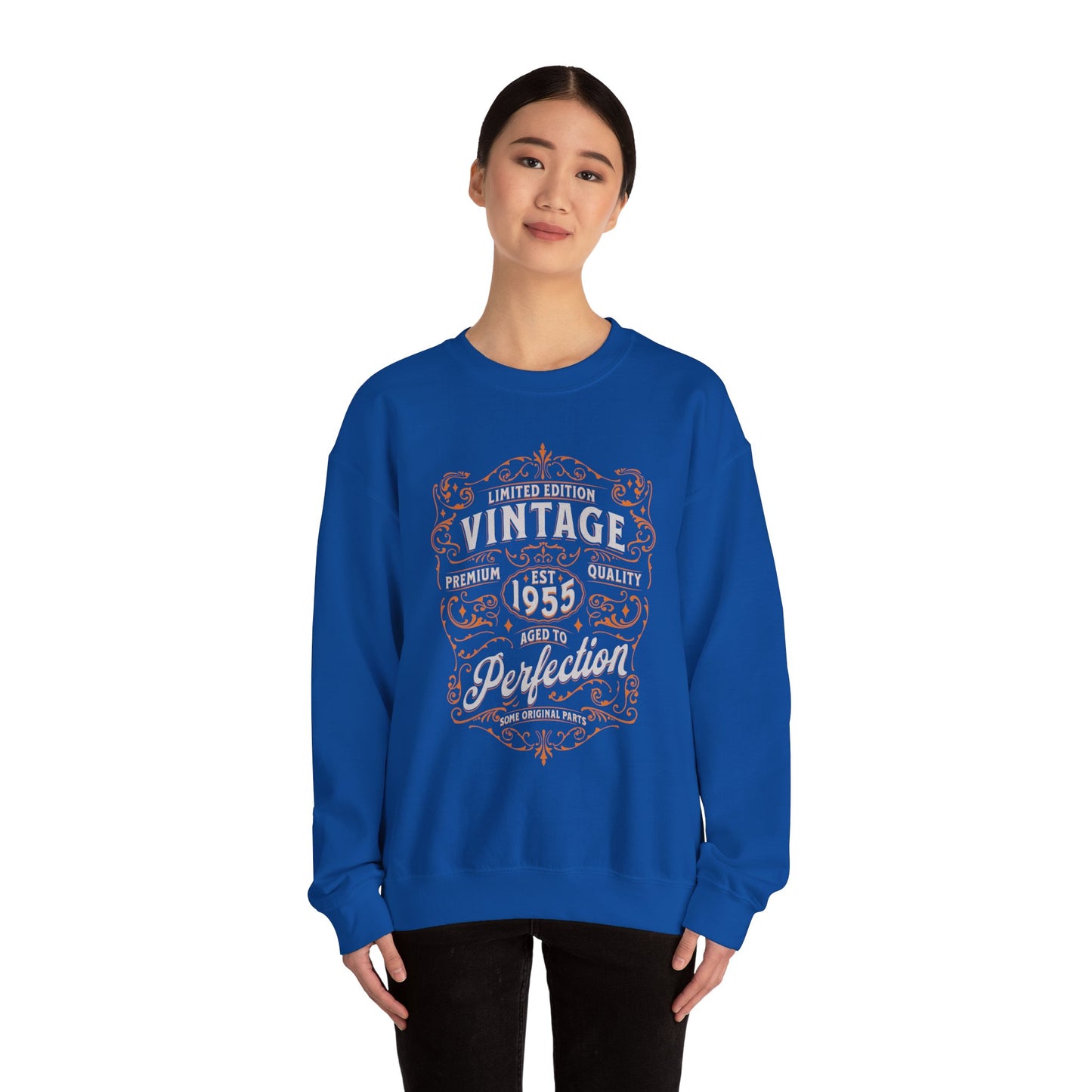 Personalized Vintage Perfection Crewneck Sweatshirt – Retro Graphic Pullover Shirt
