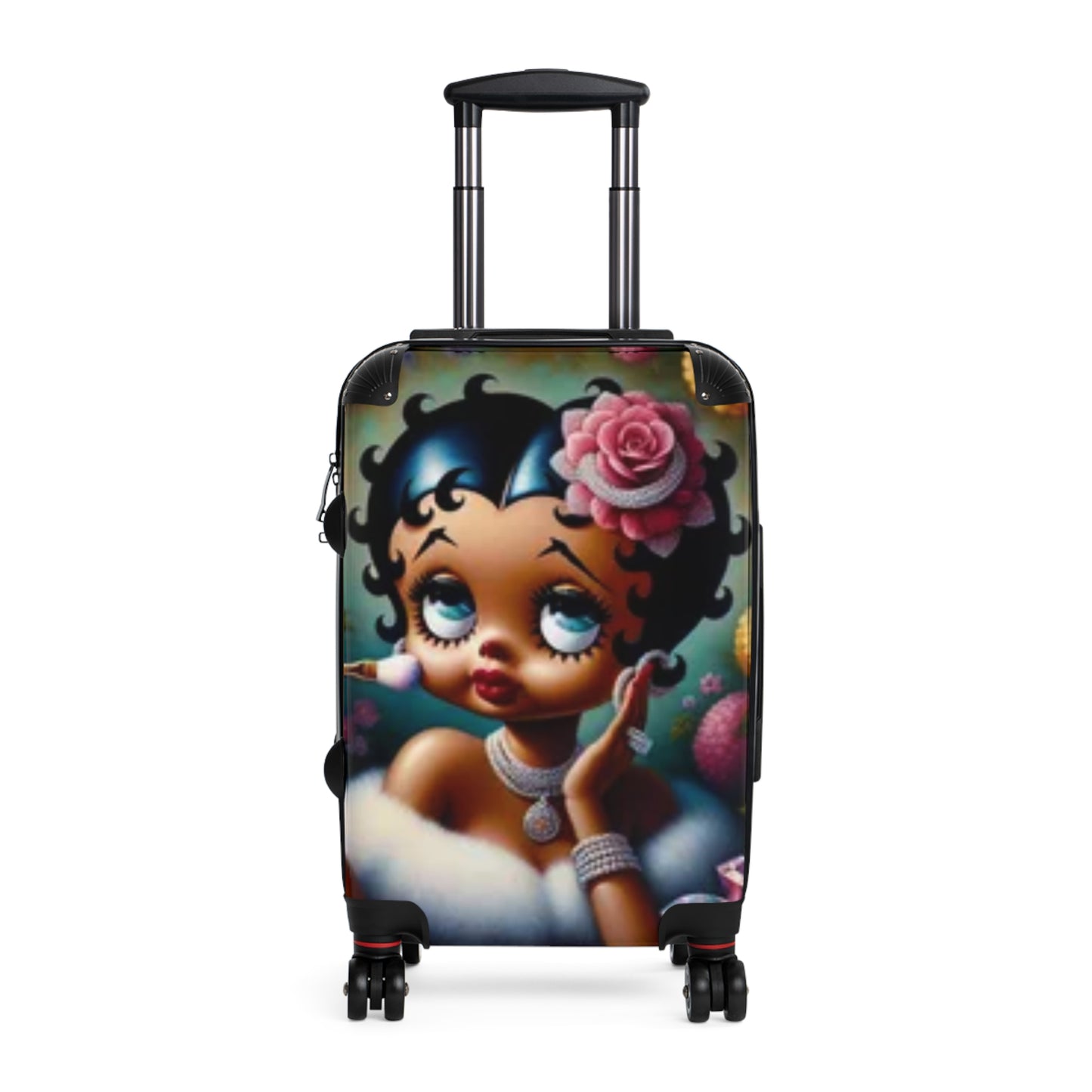 Vintage Style Suitcase with Betty Boop Design, Travel Luggage, Retro Carry-On, Gift for a Stylish Traveler, Unique Jetsetter Suitcase