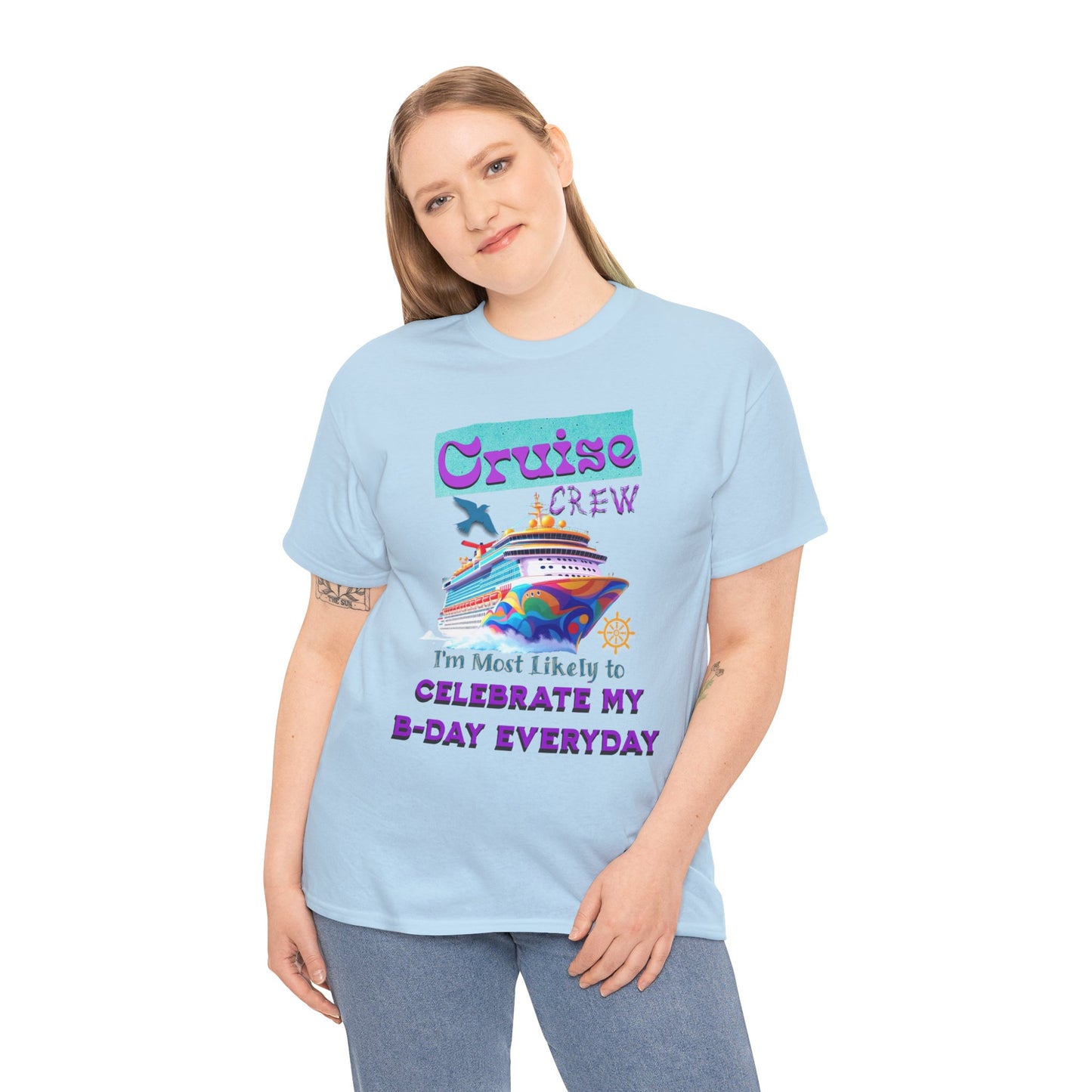 Cruise Crew Birthday Tee, Unisex Cotton T-Shirt, Vacation Apparel, Party Outfit, Gift for Travelers, Fun Cruise Wear, Cruise Birthday T-Shirt