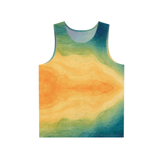 Men's Multi-Colored Gradient Tank Top, Gym Tank Top for Men, Perfect Gift for Sports Enthusiasts: Basketball, Skaters, Soccer, Etc.