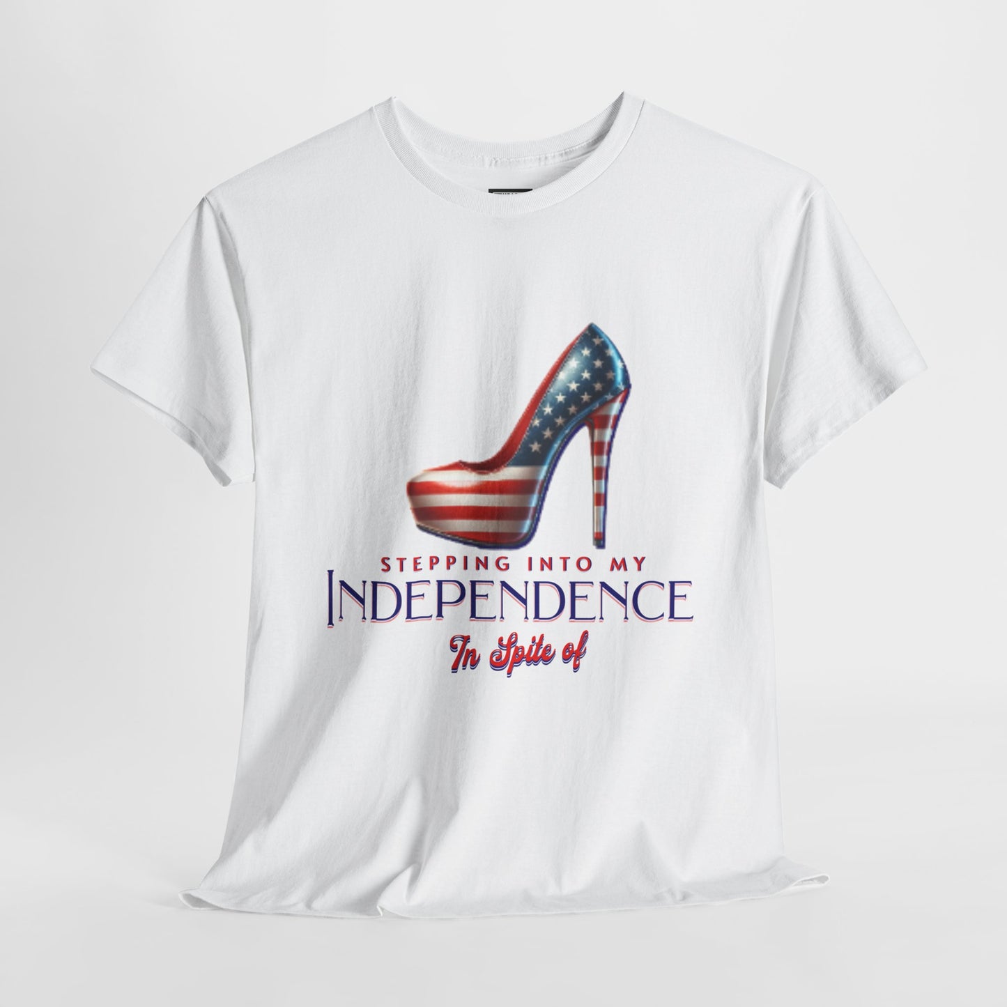 Independence Celebration Tee, Cute Women Heavy Cotton T-Shirt, Patriotic 4th of July Shirt, Cute Flag Gift for Her, Summer Style