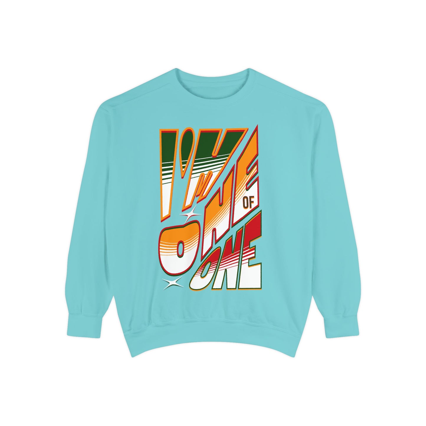 Vibrant One of One Sweatshirt, Juneteenth Garment-Dyed Sweatshirt, Red, Yellow, Green Sweatshirt, Trendy Afrocentric Color Shirt