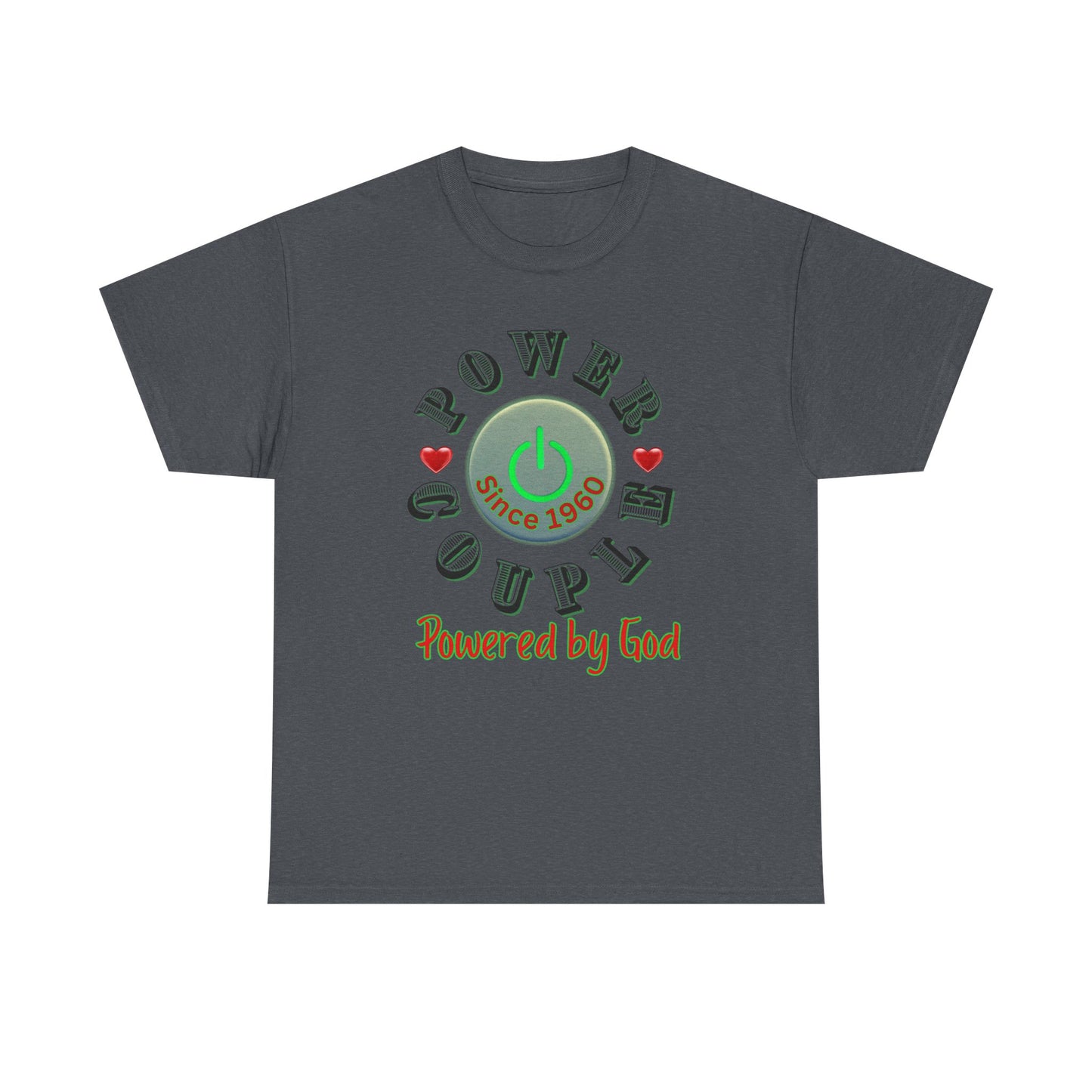 Power Couple - Powered by God T-Shirt | Anniversary Shirt for Couples Since 2011, Valentine T-shirt for Couples Unisex Heavy Cotton Tee