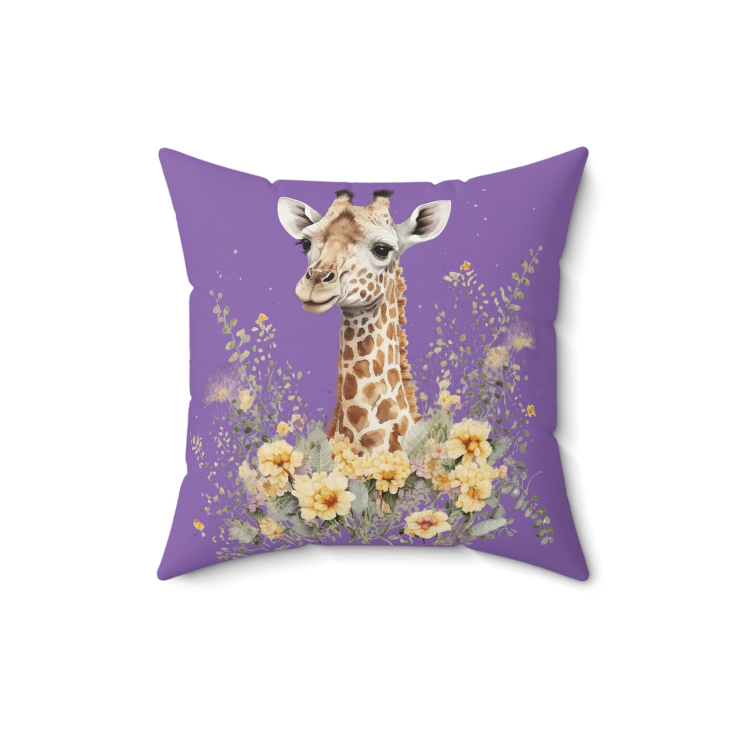 Baby Giraffe Square Pillow, Purple Giraffe Accent Pillow, Baby Giraffe Throw Pillows, Cute Baby Giraffe Pillow, Baby Shower Gift for Boy or Girl