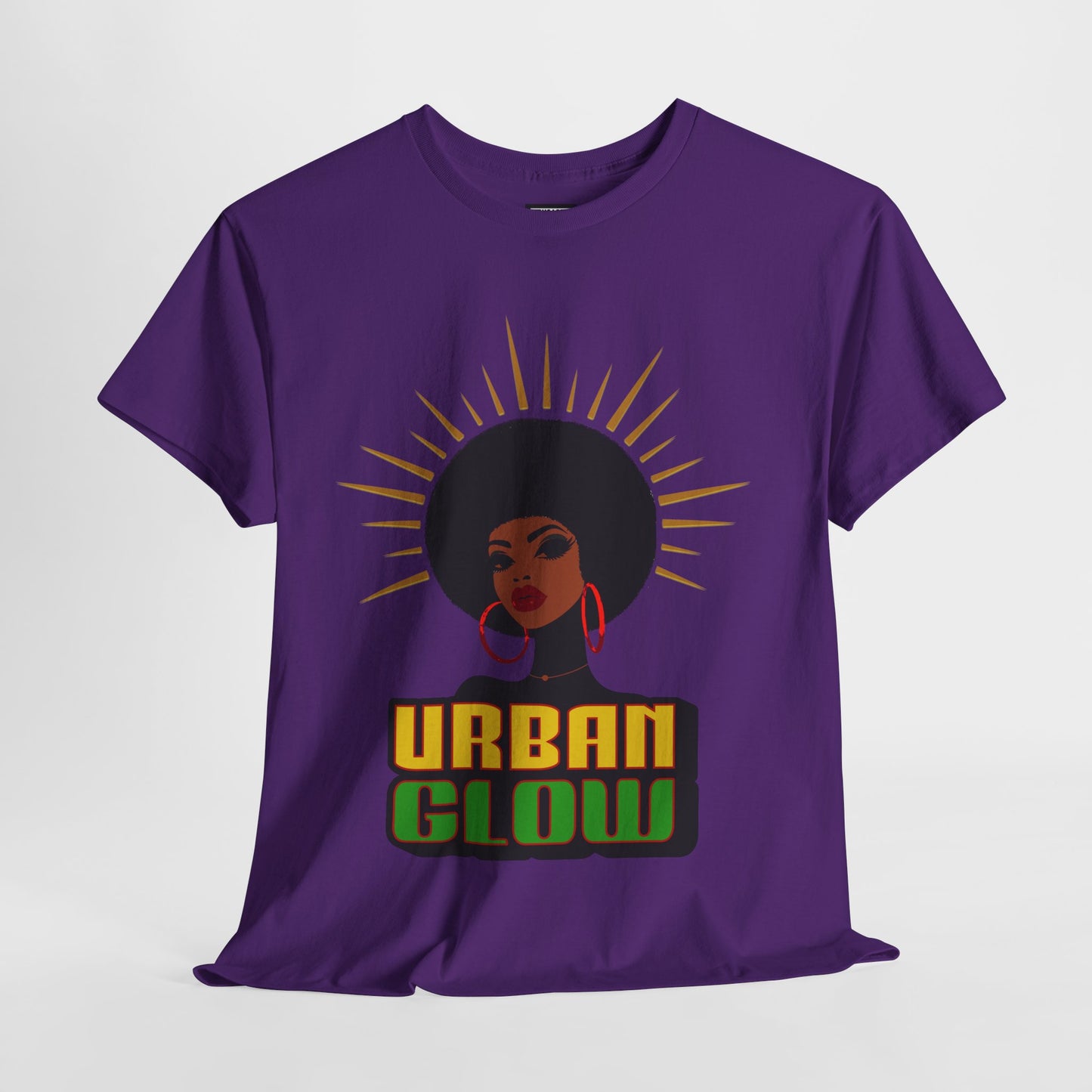 Urban Glow Unisex Heavy Cotton Tee - Afrocentric Streetwear T-Shirt for Her, Juneteenth Casual Wear, Melanin T-Shirts for Women