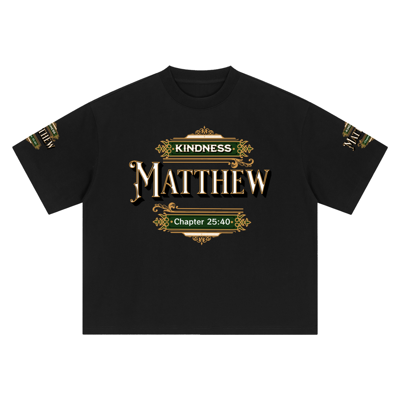 Kindness Matthew 25:40 – Unisex Heavyweight Boxy Oversized Graphic T-Shirt