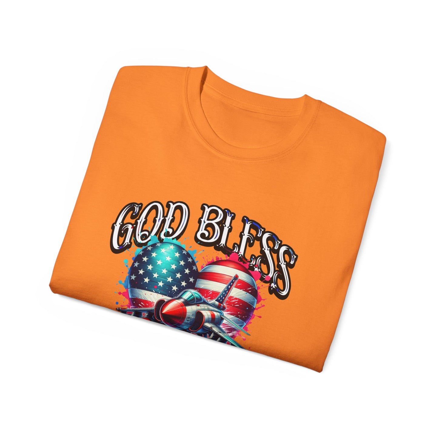 God Bless America Unisex Ultra Cotton T-Shirts, Nation in Distress Shirt, Fight for Democracy T-Shirt, God Bless the USA Tees