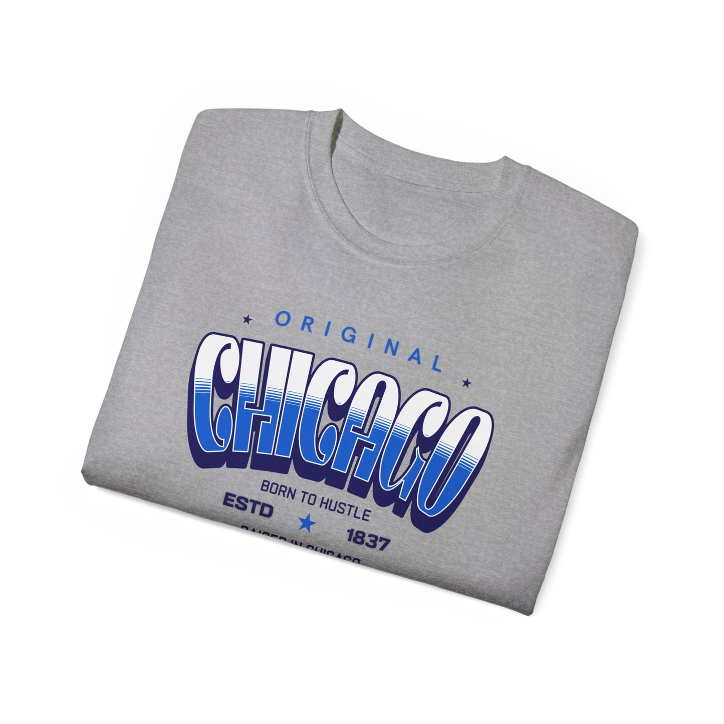 Chicago Hustle Graphic Tee, Streetwear T-Shirt, Gift for Travelers, Chicago Souvenir, Unisex Chicago T-Shirts Casual Wear. Chi-Town Tees