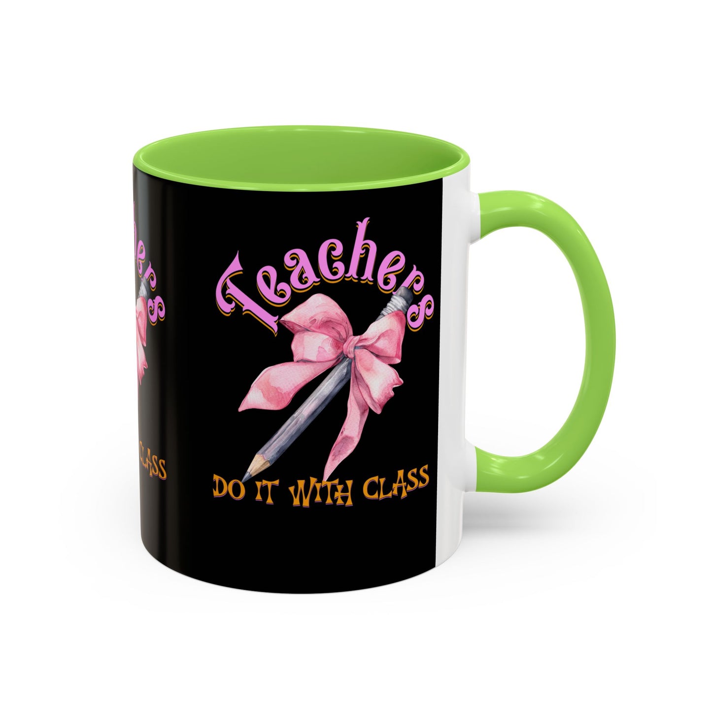 Colorful Mugs (11oz, 15oz), Teacher Appreciation Gift, Cute Gift for Teachers, Coffee Mug for Teachers, Coquette Bow Coffee Mug