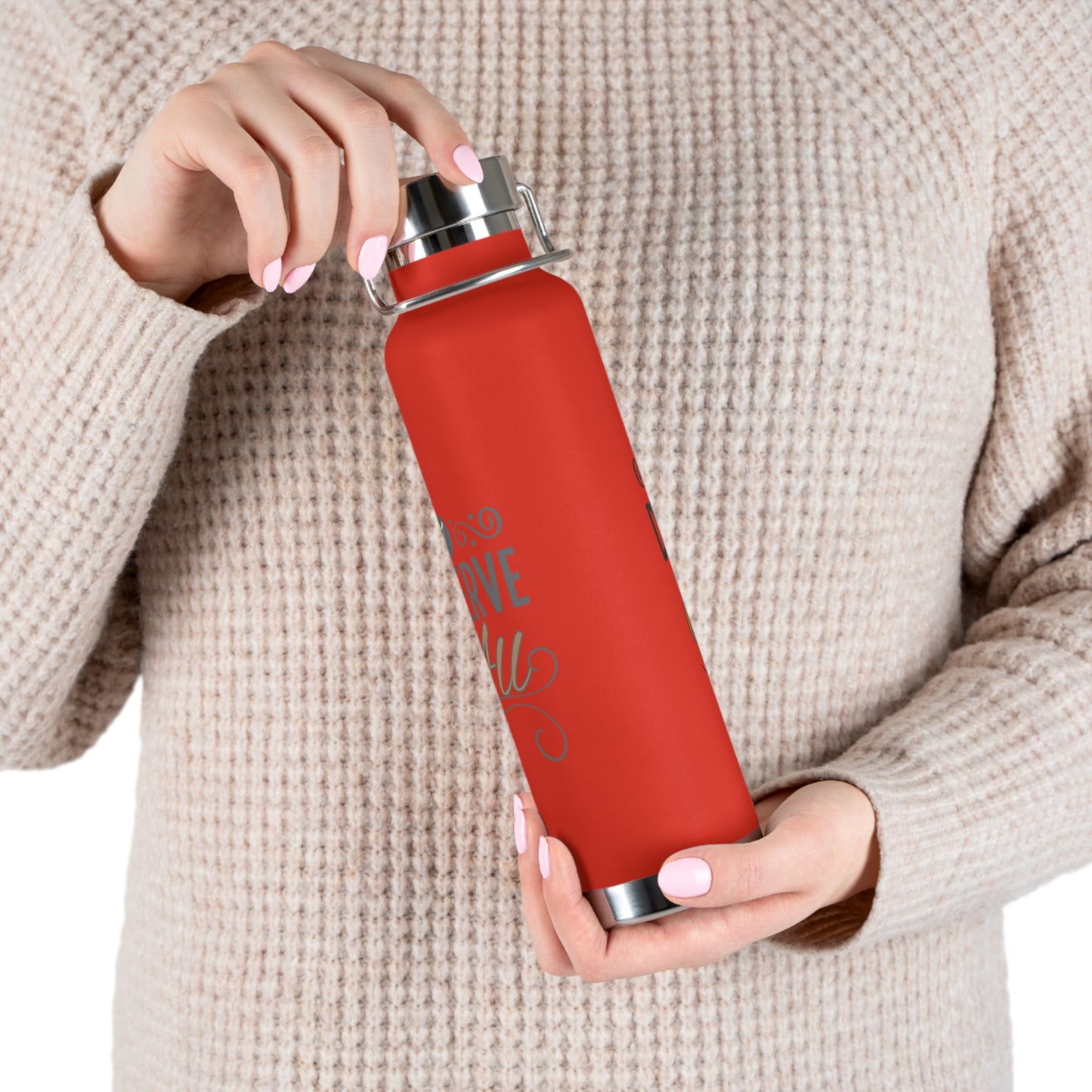 "I Deserve It All" Copper Vacuum Insulated Bottle, 22oz, Inspirational Lyrics from Kendrick Lamar Man in the Garden, Kendrick Lamar Fan Merchandise
