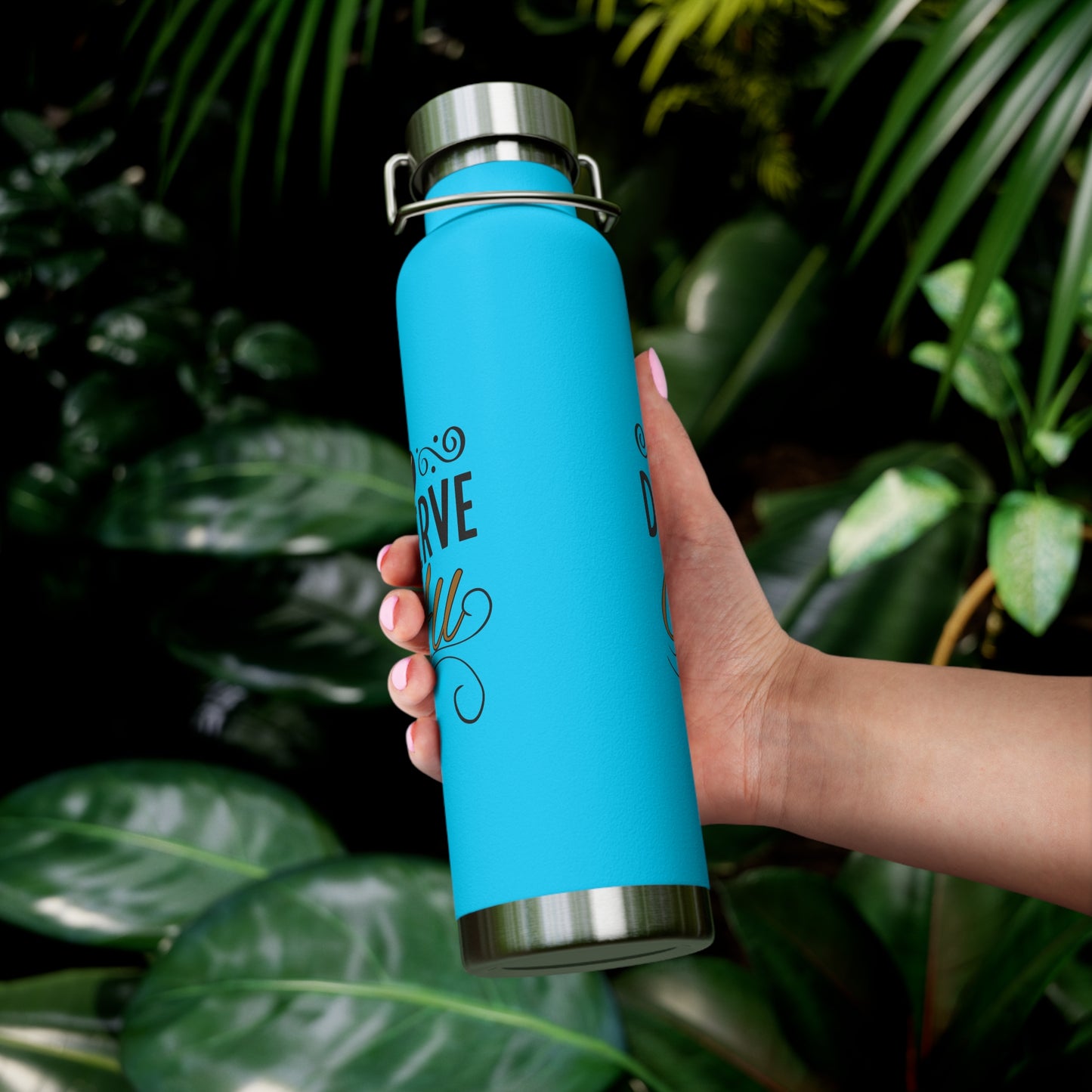 "I Deserve It All" Copper Vacuum Insulated Bottle, 22oz, Inspirational Lyrics from Kendrick Lamar Man in the Garden, Kendrick Lamar Fan Merchandise