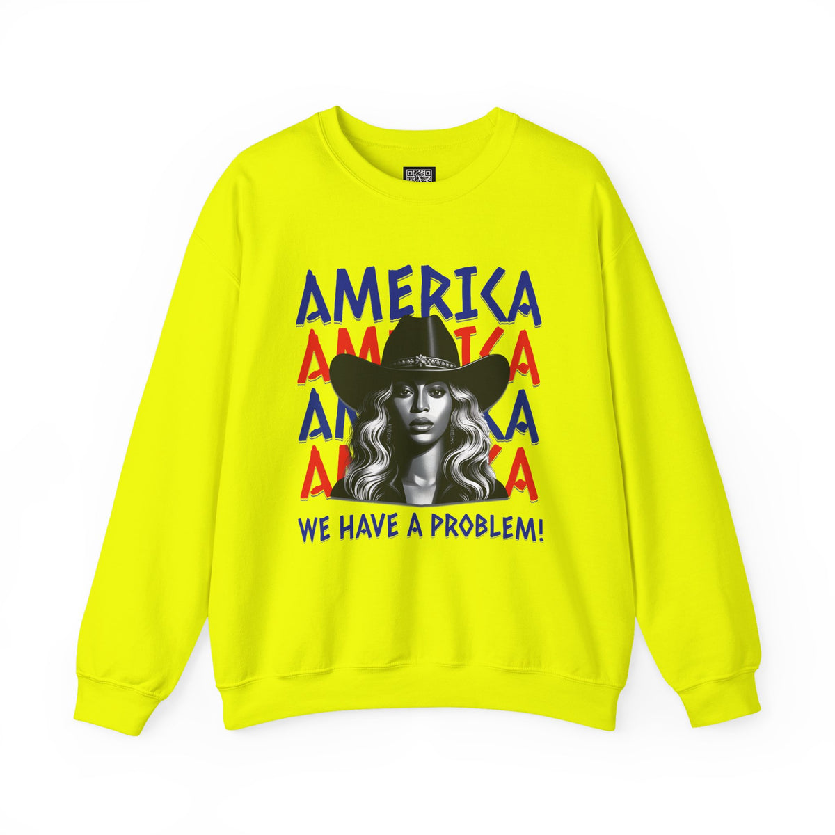 America Graphic Crewneck Sweatshirt, Beyonce America We Have a Problem, Fan Merchandise for Beyonce, Unisex Gildan Sweatshirts