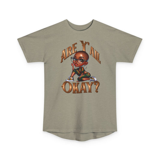Long Body Tee — 'Are Y’all Okay?' Urban Cartoon Graphic