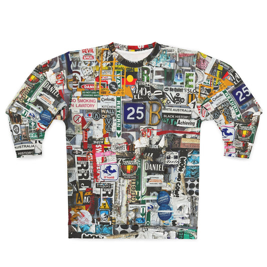 Vintage Road Sign Unisex Sweatshirt, Abstract Shirt