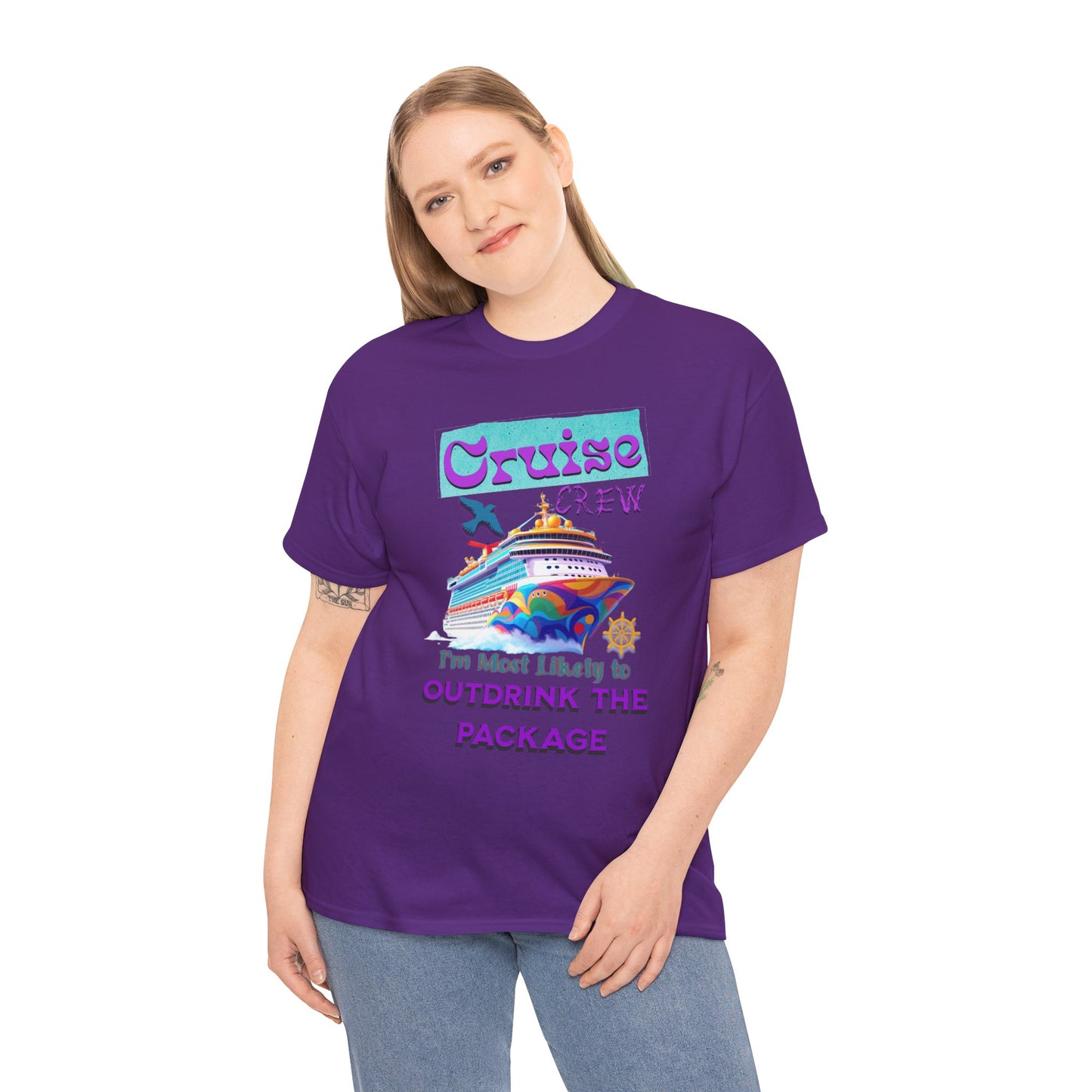 Cruise Crew Outdrink Package Tee | Fun Vacation T-Shirt | Perfect for Summer, Group Trips, Gifts, Drink Package T-Shirt for Cruise