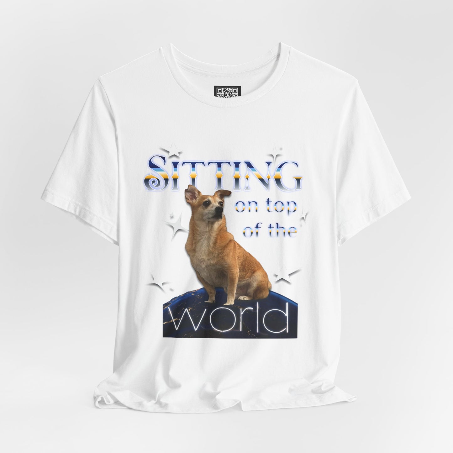 Personalized T‑Shirt for Pets— "Sitting on Top of the World" Chihuahua Graphic Tee