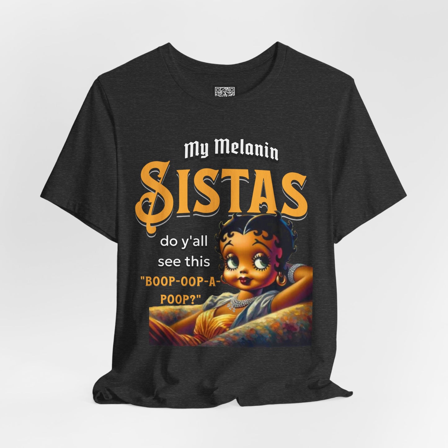 Melanin Betty Boop T-Shirt – "My Melanin Sistas" Black Girl Magic Tee, Funny Black Culture Shirt, XS–4XL