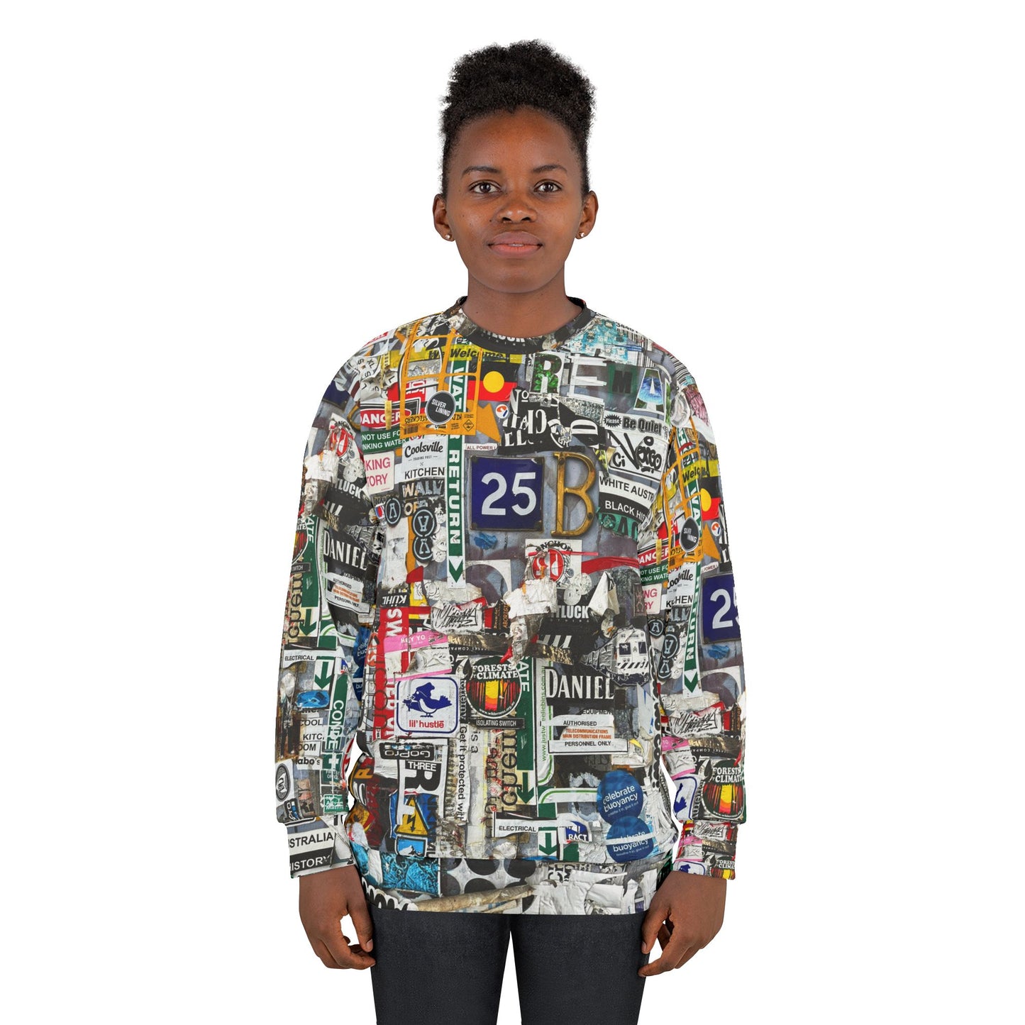 Vintage Road Sign Unisex Sweatshirt, Abstract Shirt