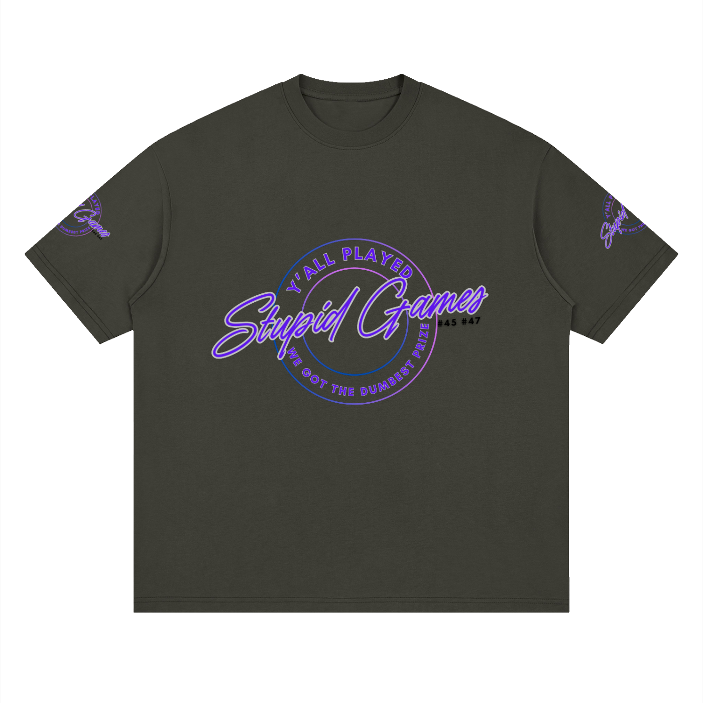 "Played Stupid Games" Streetwear Loose Drop Shoulder Tee