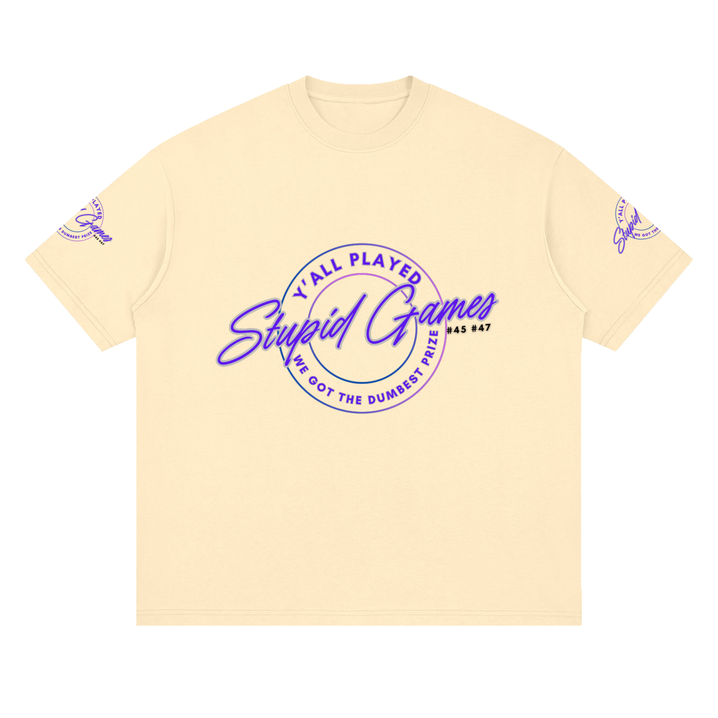"Played Stupid Games" Streetwear Loose Drop Shoulder Tee