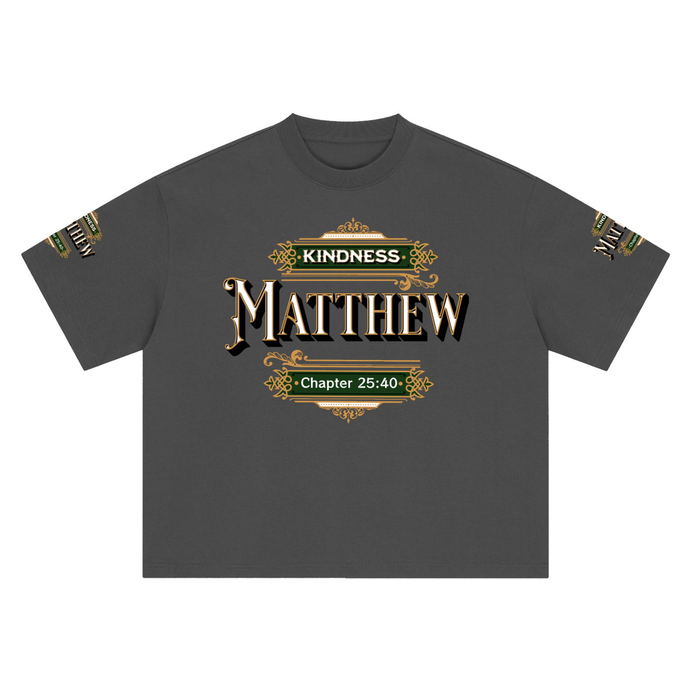 Kindness Matthew 25:40 – Unisex Heavyweight Boxy Oversized Graphic T-Shirt