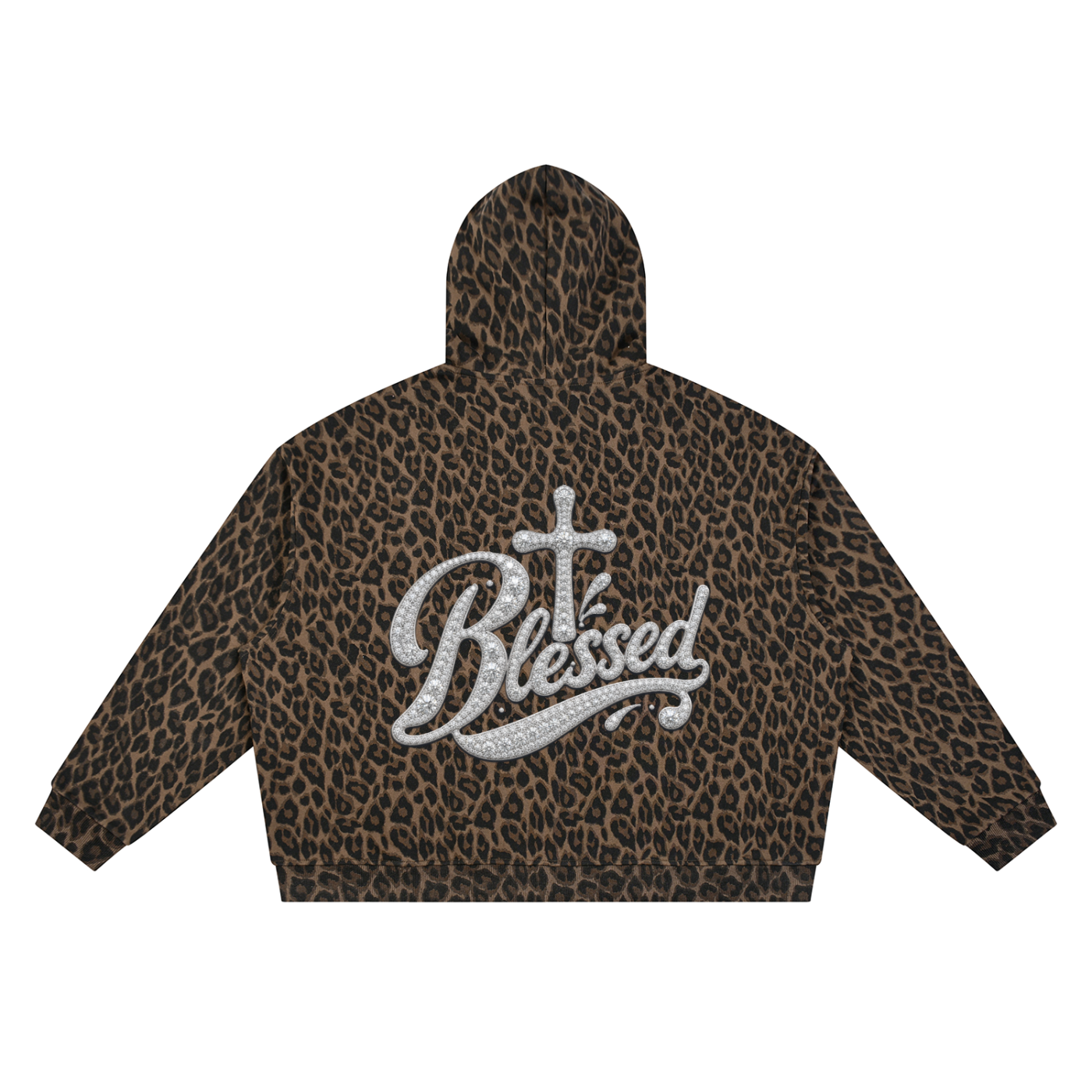 Unisex Leopard Full Zip Hoodie